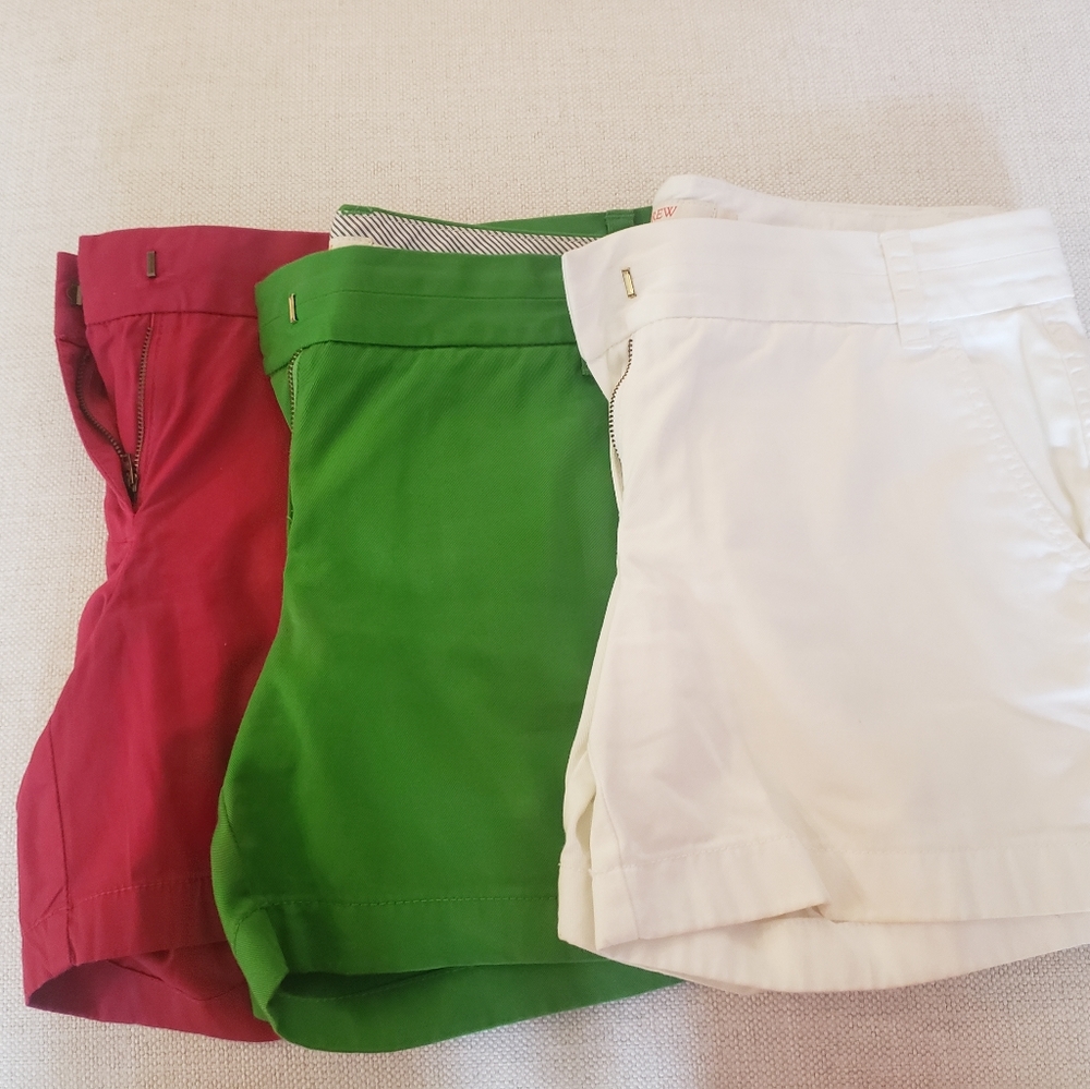 3 pair of women's J.Crew chino shorts, size 6